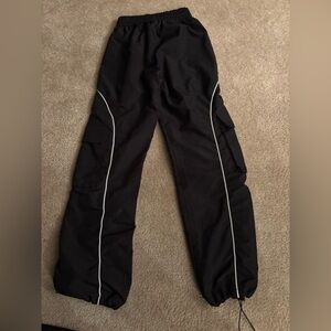 Women’s/teen black and white track pants/dance/cargo pants